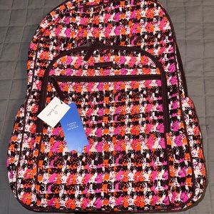 NWT Vera Bradley Campus Backpack in Recycled Cotton- Houndstooth Tweed pattern.